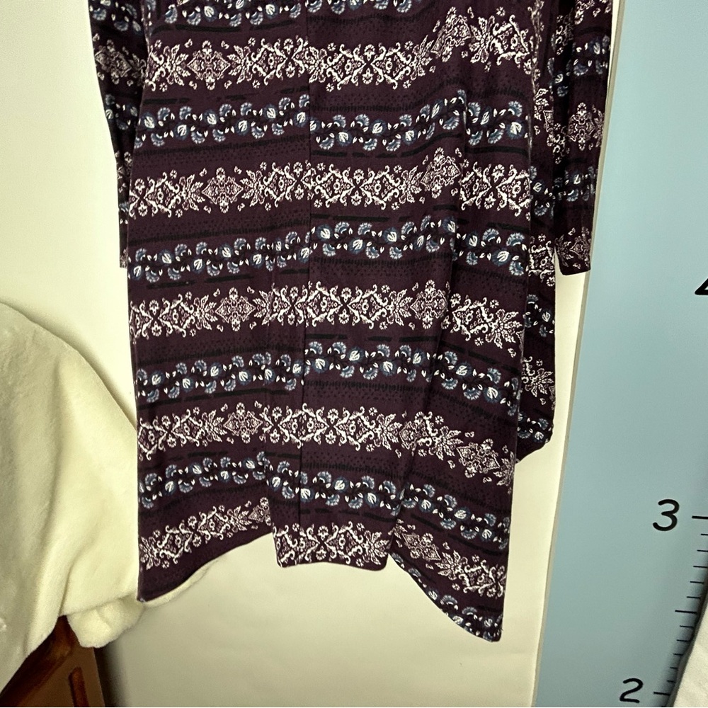Cal Style Purple Black Blue Floral Tunic Dress Medium - Picture 8 of 11